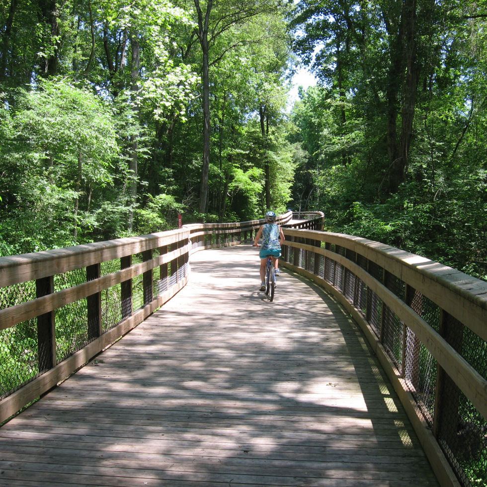 Walnut Creek Trail in Raleigh, NC, built over sewer easement.